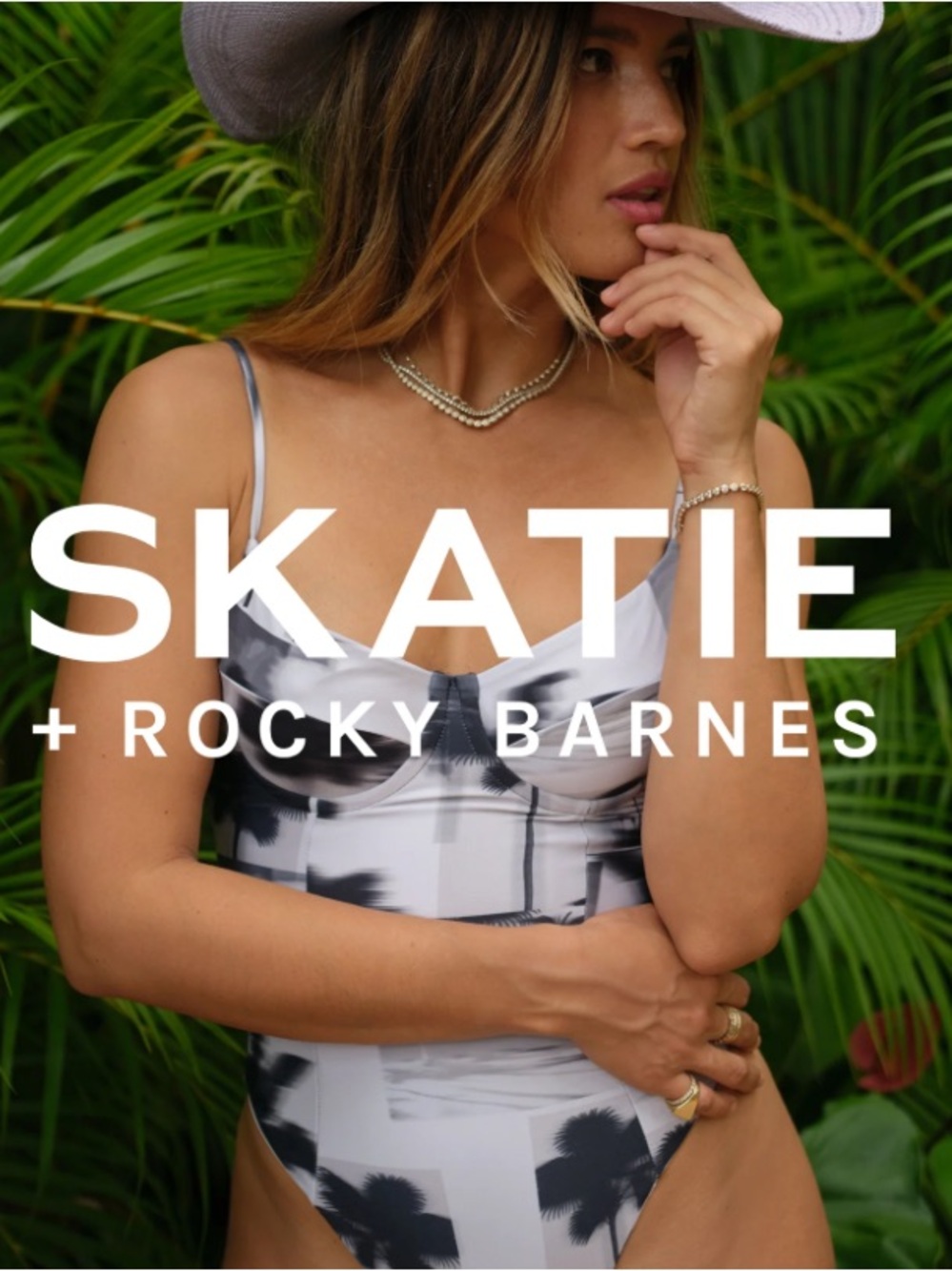 Skatie Black and White Bikini Top